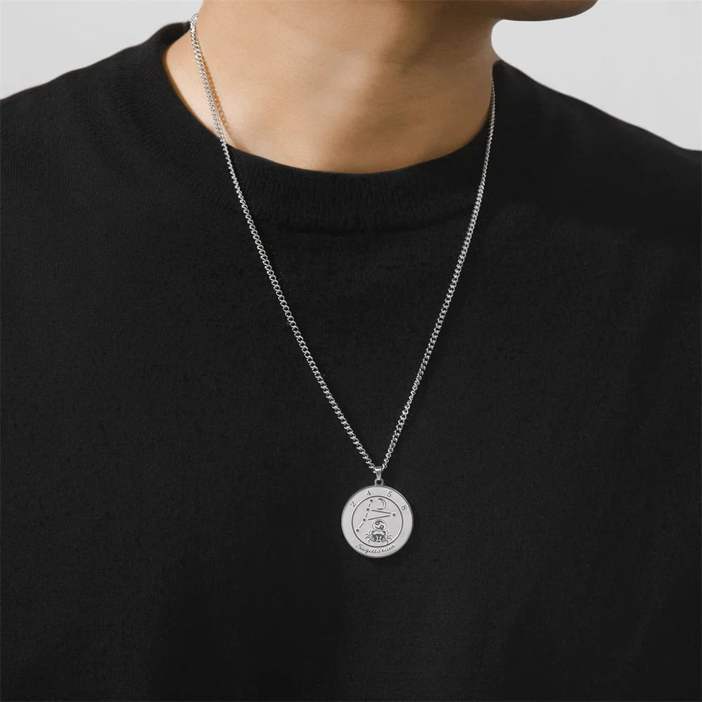 Naszyjnik z zawieszką znaku zodiaku dla mężczyzny lub kobiety