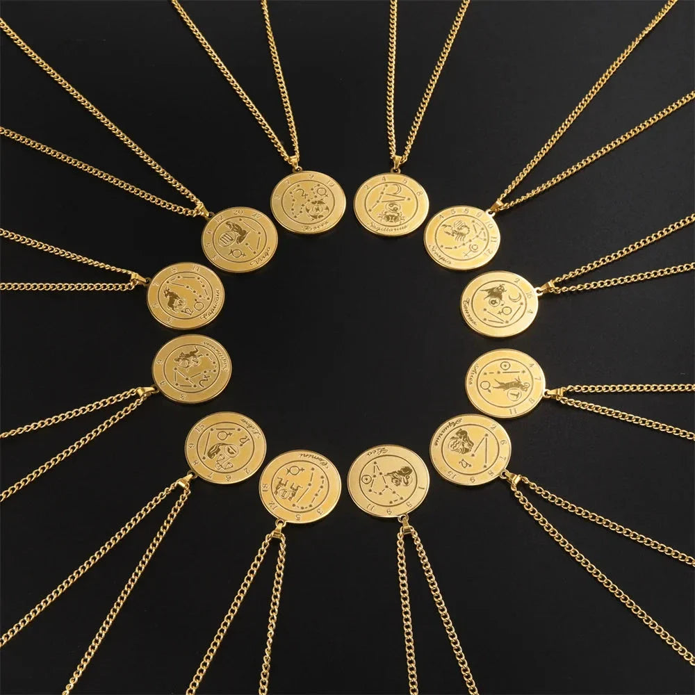 Naszyjnik z zawieszką znaku zodiaku dla mężczyzny lub kobiety