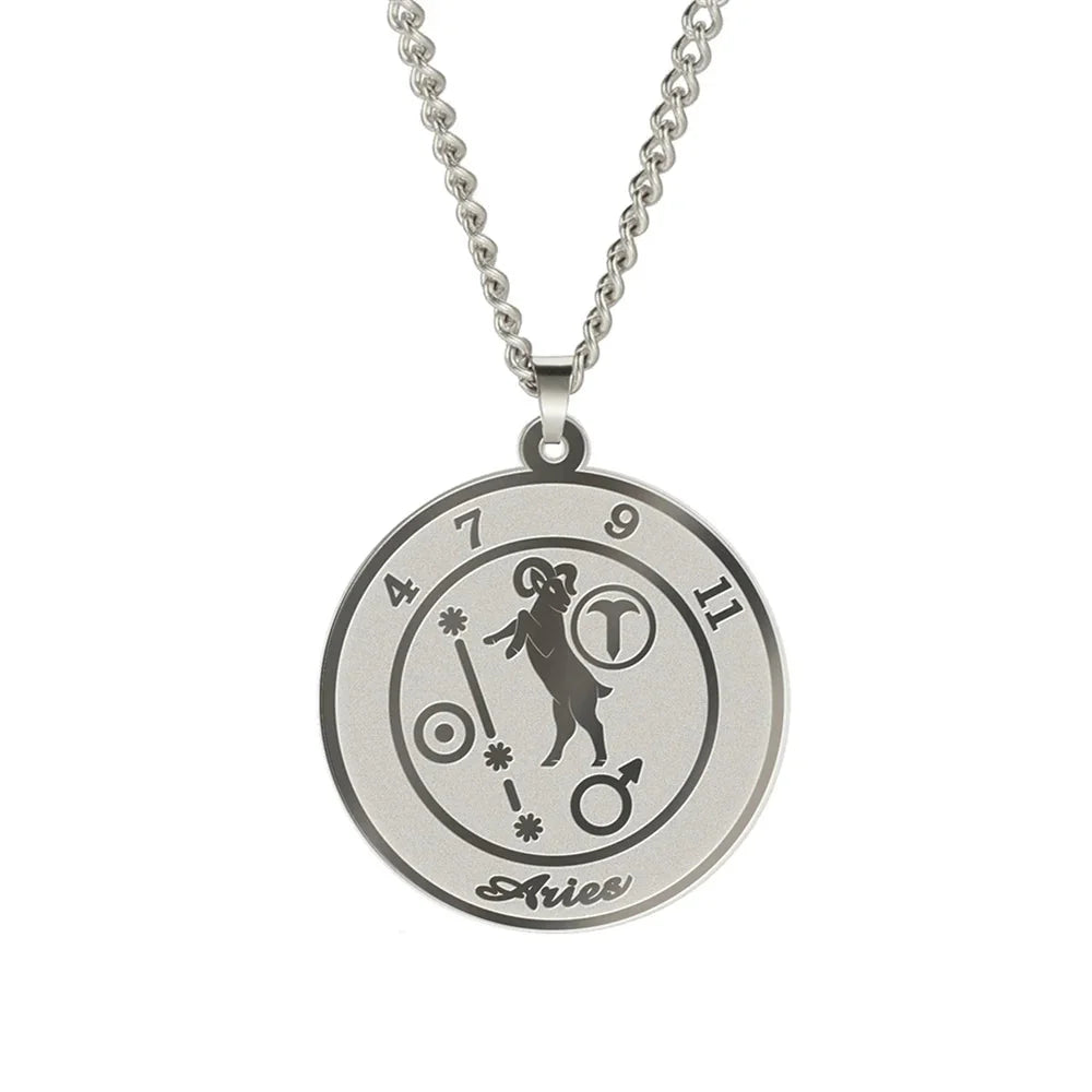 Naszyjnik z zawieszką znaku zodiaku dla mężczyzny lub kobiety