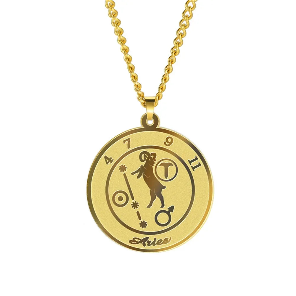 Naszyjnik z zawieszką znaku zodiaku dla mężczyzny lub kobiety
