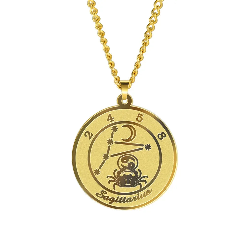 Naszyjnik z zawieszką znaku zodiaku dla mężczyzny lub kobiety