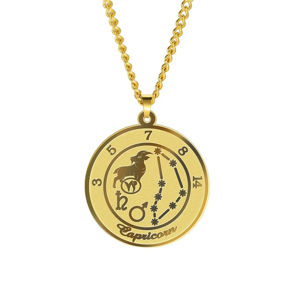 Naszyjnik z zawieszką znaku zodiaku dla mężczyzny lub kobiety