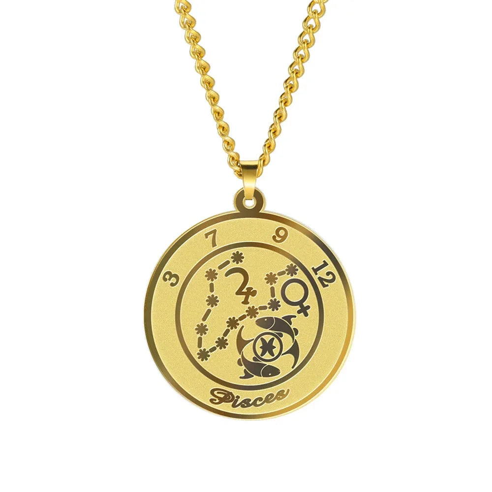 Naszyjnik z zawieszką znaku zodiaku dla mężczyzny lub kobiety