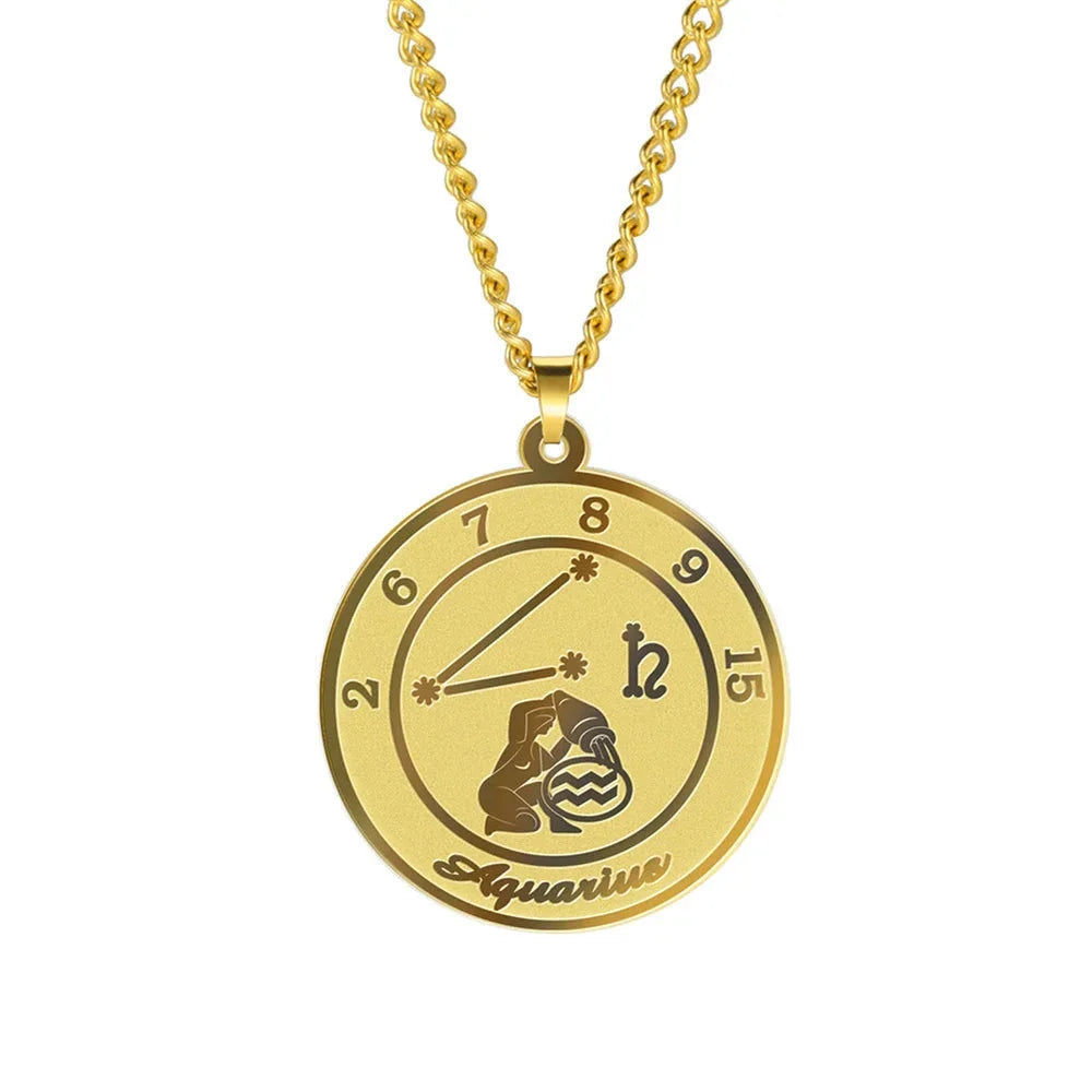 Naszyjnik z zawieszką znaku zodiaku dla mężczyzny lub kobiety