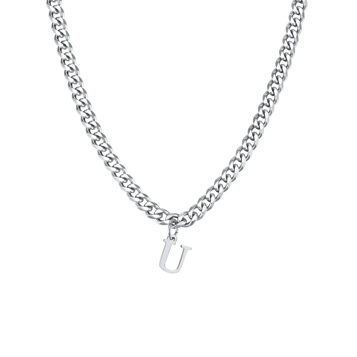 Męski naszyjnik z personalizowaną zawieszką z inicjałem u