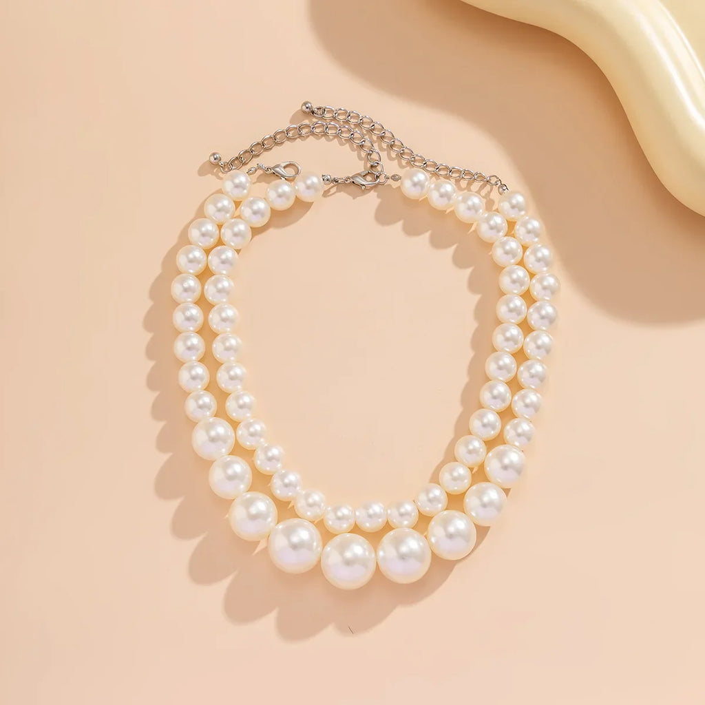 Elegancki podwójny naszyjnik choker z pereł