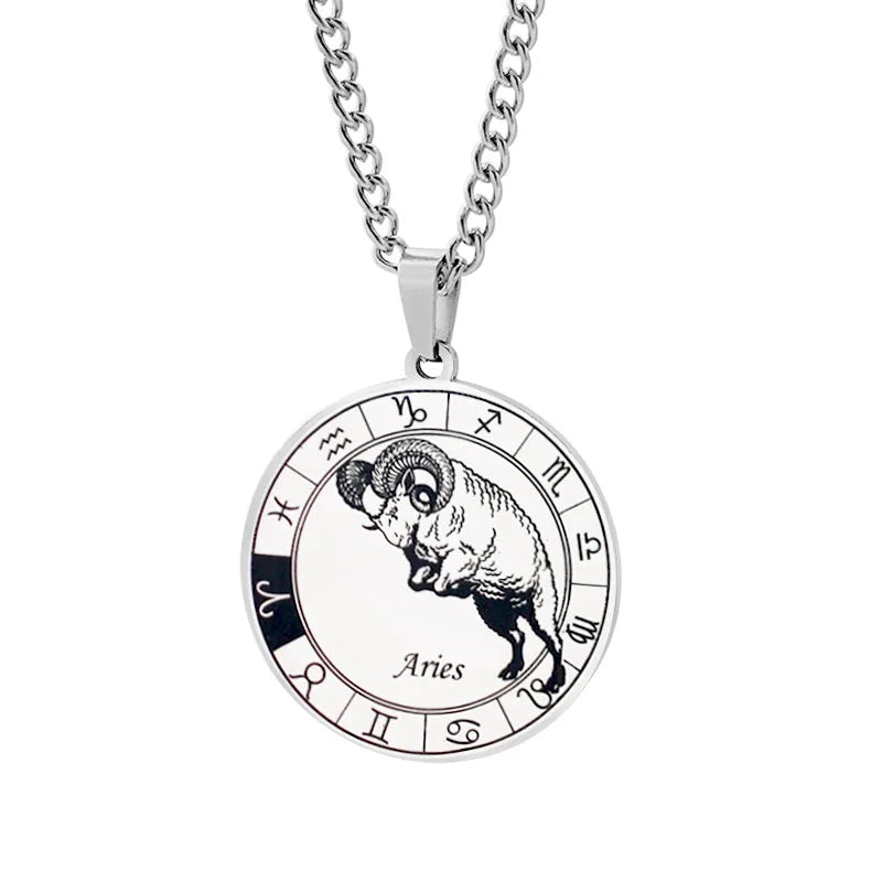 Naszyjnik Horoskop Zawieszka Konstelacje Zodiaku Srebro baran