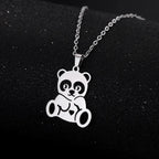 Naszyjnik z uroczym wisiorkiem panda srebrny