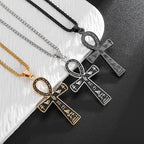 Naszyjnik z zawieszką amuletem krzyża Ankh Egipt srebro