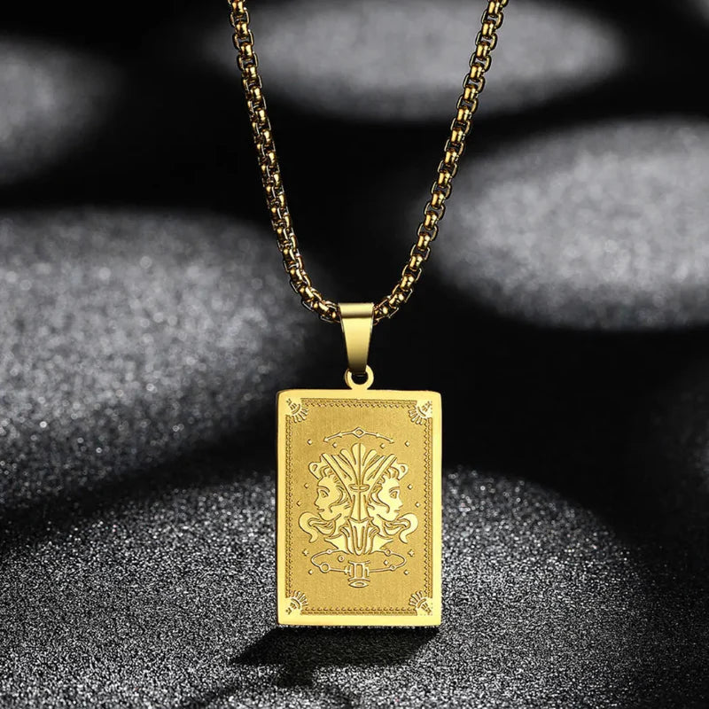 Naszyjnik z zawieszką z znakiem zodiaku złoty