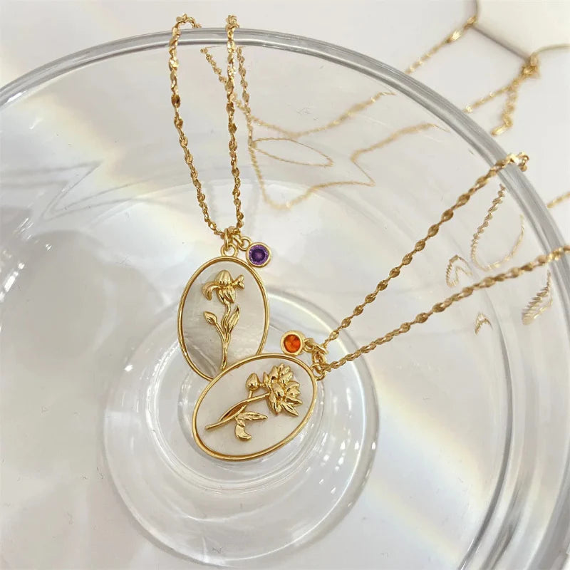 Naszyjnik z zawieszką Kwiat Znak Zodiaku