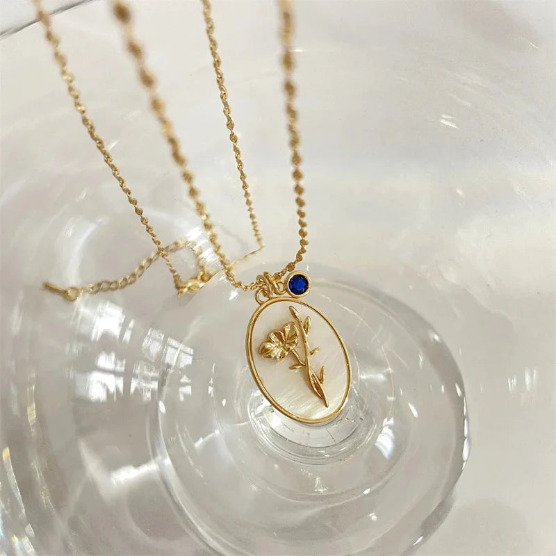Naszyjnik z zawieszką Kwiat Znak Zodiaku