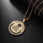 Naszyjnik z zawieszką Oko Opatrzności Piramida Illuminati złoty