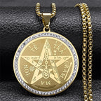Naszyjnik z zawieszką Pentagram Czarownictwo Wicca złoty