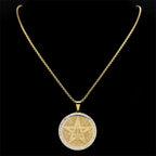 Naszyjnik z zawieszką Pentagram Czarownictwo Wicca złoty