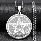 Naszyjnik z zawieszką Pentagram Czarownictwo Wicca srebrny