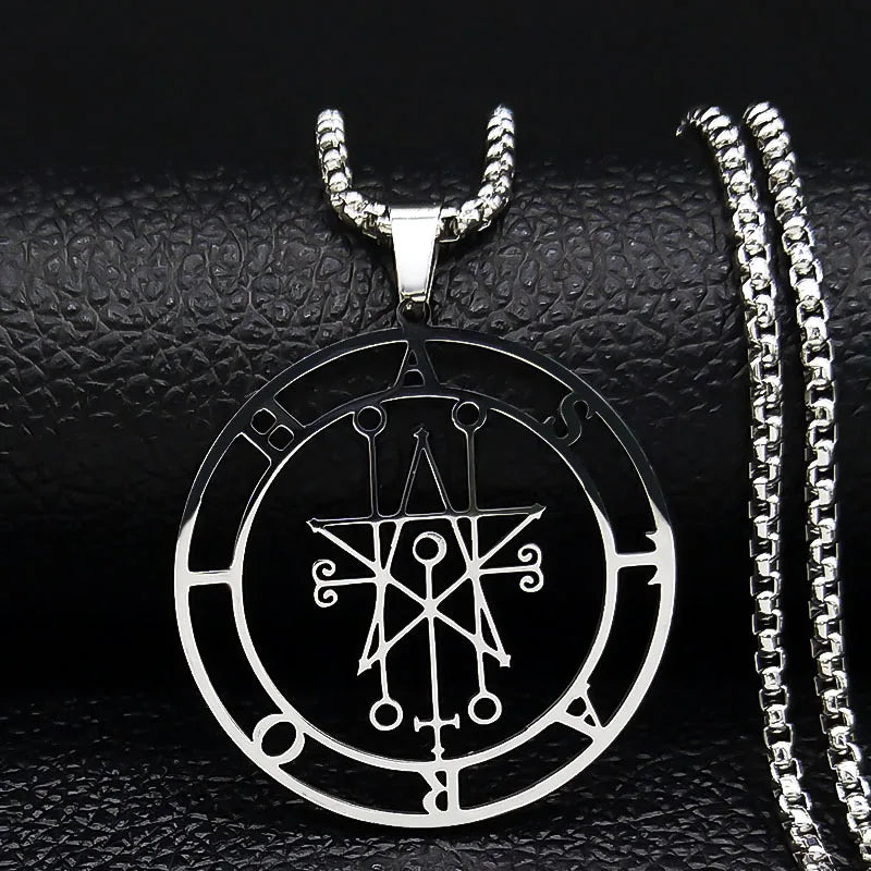Naszyjnik z zawieszką Sigil demona srebrny