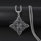 Naszyjnik z wisiorkiem Wicca Ochronny węzeł czarownicy srebrny
