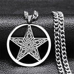 Naszyjnik z pentagramem i wisiorkiem tetragramu Salomona