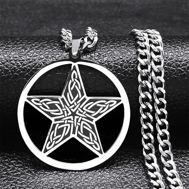 Naszyjnik z pentagramem i wisiorkiem tetragramu Salomona
