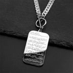 Naszyjnik choker z islamską arabską zawieszką Ayatul Kursi w kolorze srebrnym