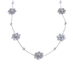 Naszyjnik Choker z zawieszką z kwiatami srebrny