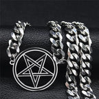 Naszyjnik typu choker z zawieszką pentakla czarownictwa Wicca