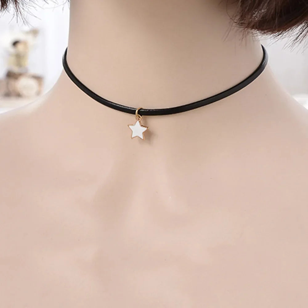 Naszyjnik typu choker dla kobiet z zawieszką w kształcie gwiazdy 2
