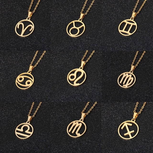 Naszyjnik Znak Zodiaku - Zawieszka 12 Konstelacji Astrologia Medalion Męski Damski