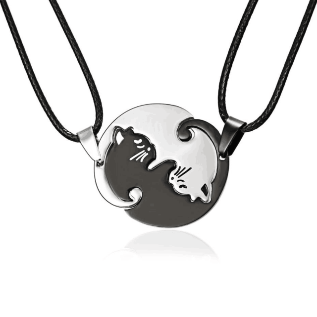 Naszyjnik Yin Yang rozdzielny srebrny