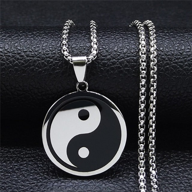Naszyjnik Yin Yang wisiorek męski srebrny