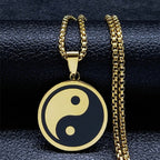 Naszyjnik Yin Yang wisiorek męski złoty