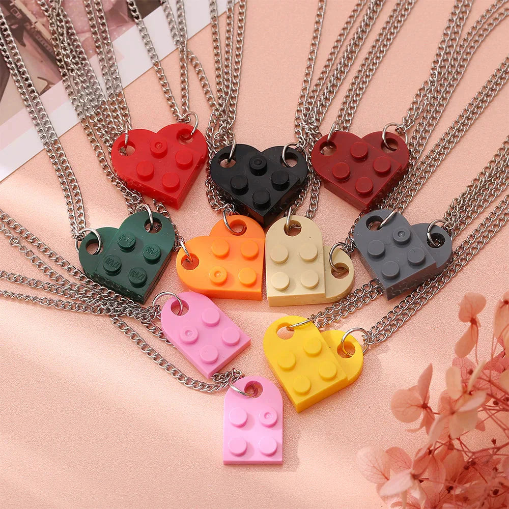 Naszyjniki dla par przyjaciół z modnym czerwonym wisiorkiem w kształcie serca