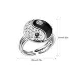Zestaw 2 pierścionków Yin Yang z cyrkonią