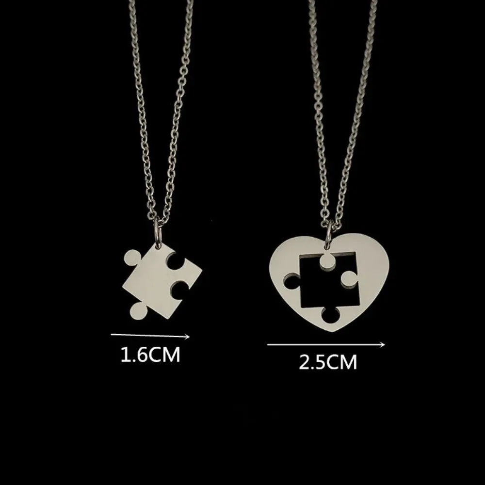 Zestaw 2 Naszyjników z Zawieszką Puzzle dla Par