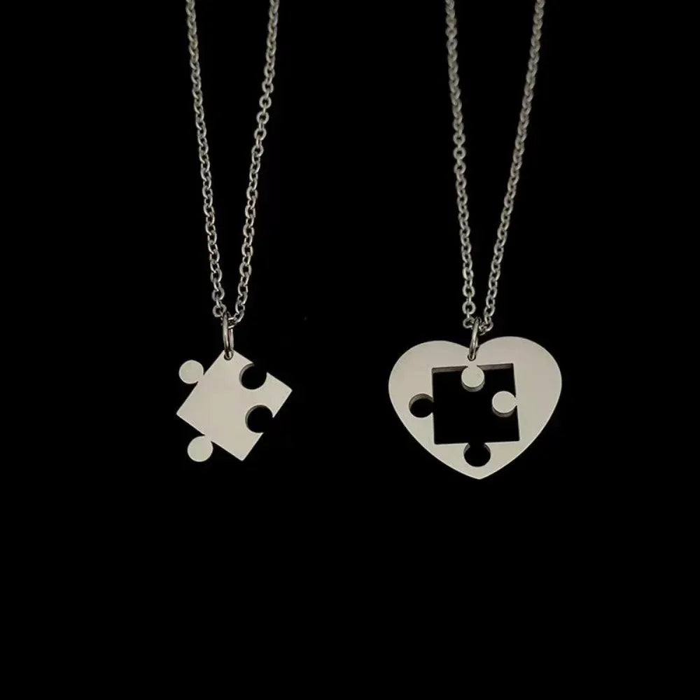 Zestaw 2 Naszyjników z Zawieszką Puzzle dla Par