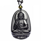 Wisiorek Budda z Obsydianu