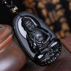 Wisiorek Budda z Obsydianu