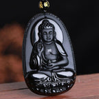 Wisiorek Budda z Obsydianu