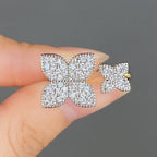 Zestaw 2 pierścionków z kwiatem z cyrkonią w kolorze srebrnym